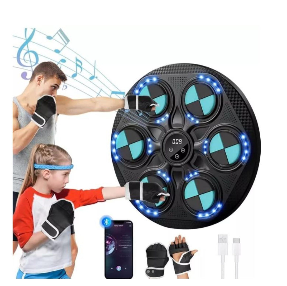 Maquina boxeo musical tablero con guante