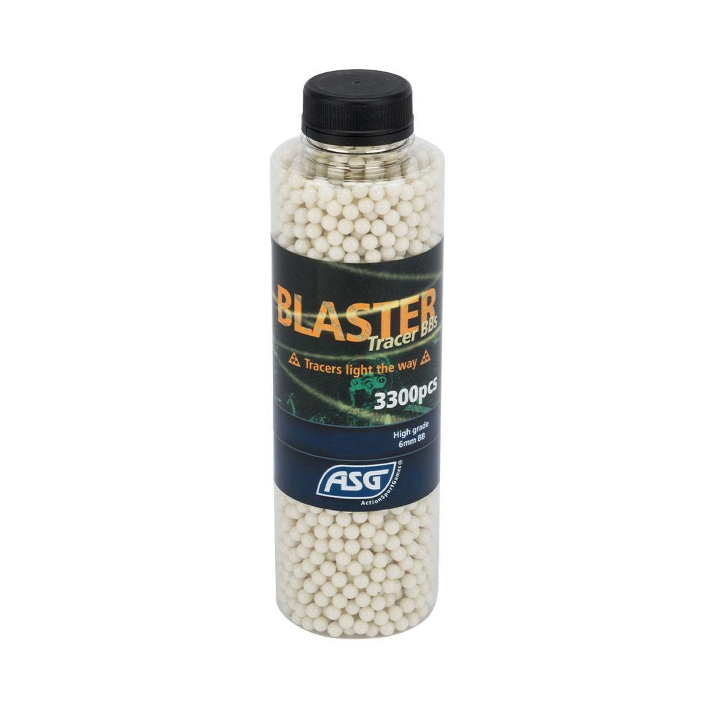 FRASCO DE BALINES AIRSOFT ASG BLASTER TRACER 0.25 6MM 3300CT GREEN
