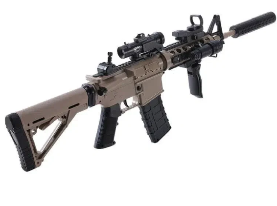 Rifle HK Táctico de Hidrogel – Eléctrico con Silenciador y Mira