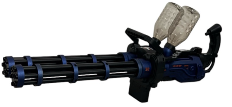 Mini Gun Gatling Doble Cañón de Hidrogel – Eléctrica de Alta Cadencia