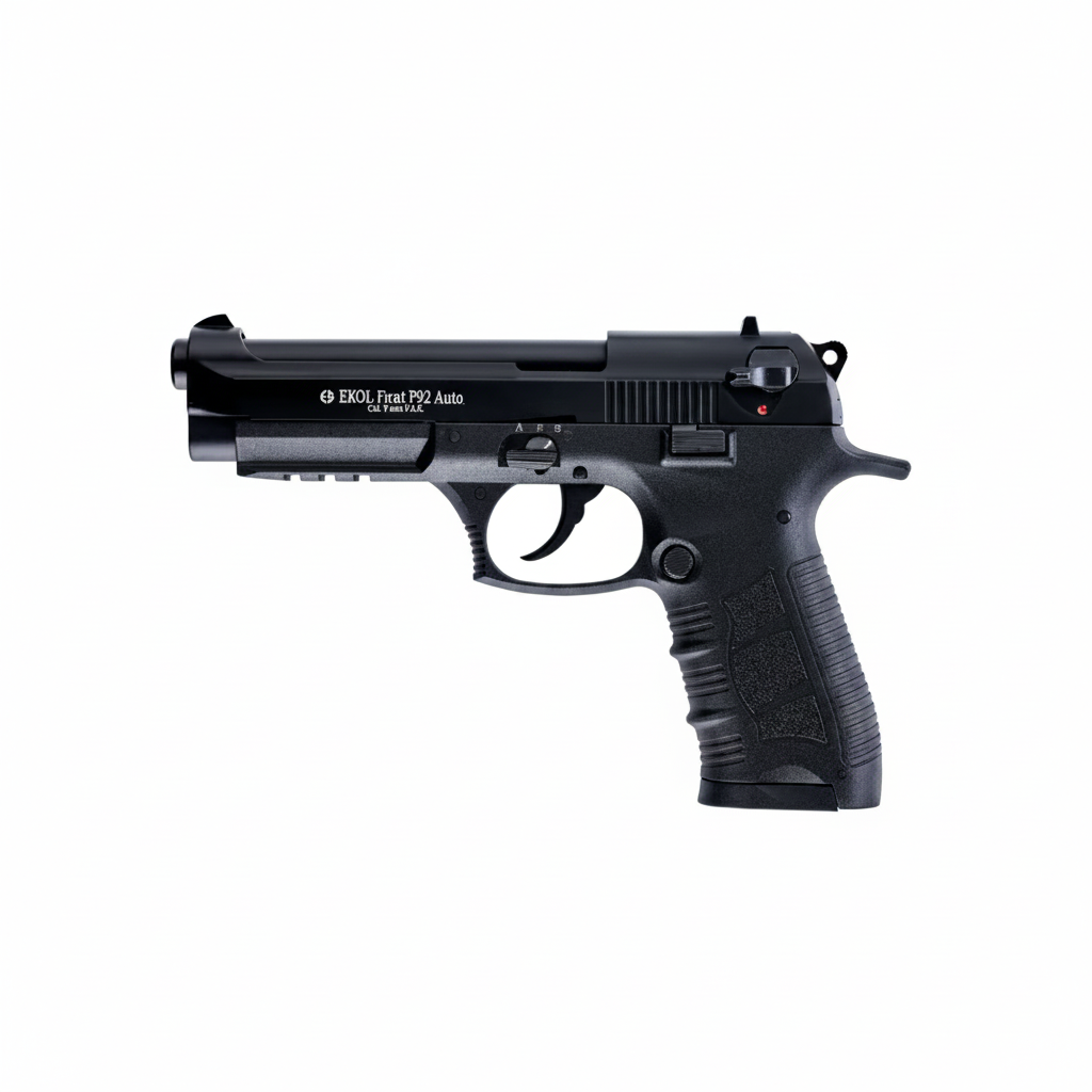 EKOL Firat P92 Auto Black – Réplica Full Metal 9mm P.A.K. | Defensa No Letal
