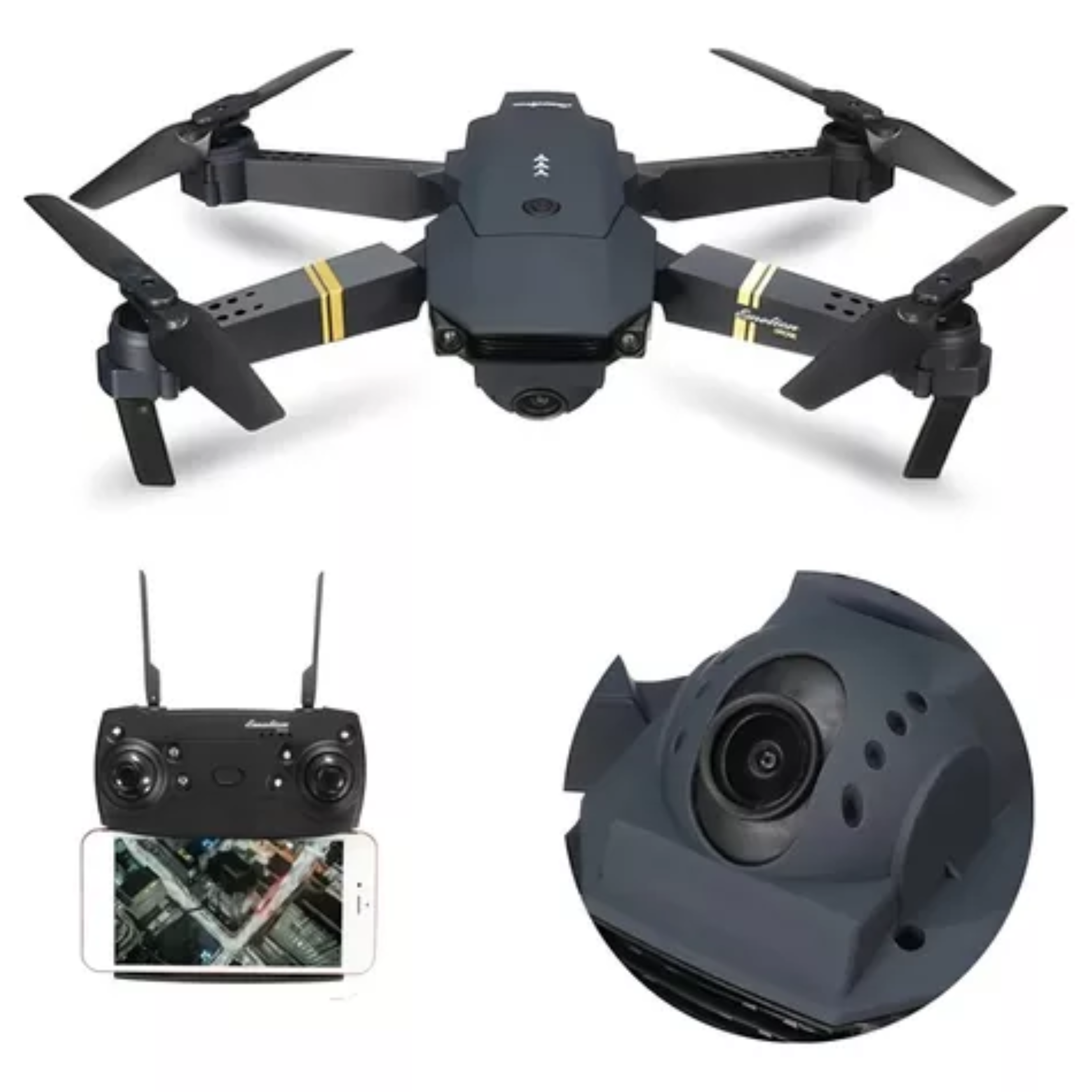 Drone 998 plegable negro hd