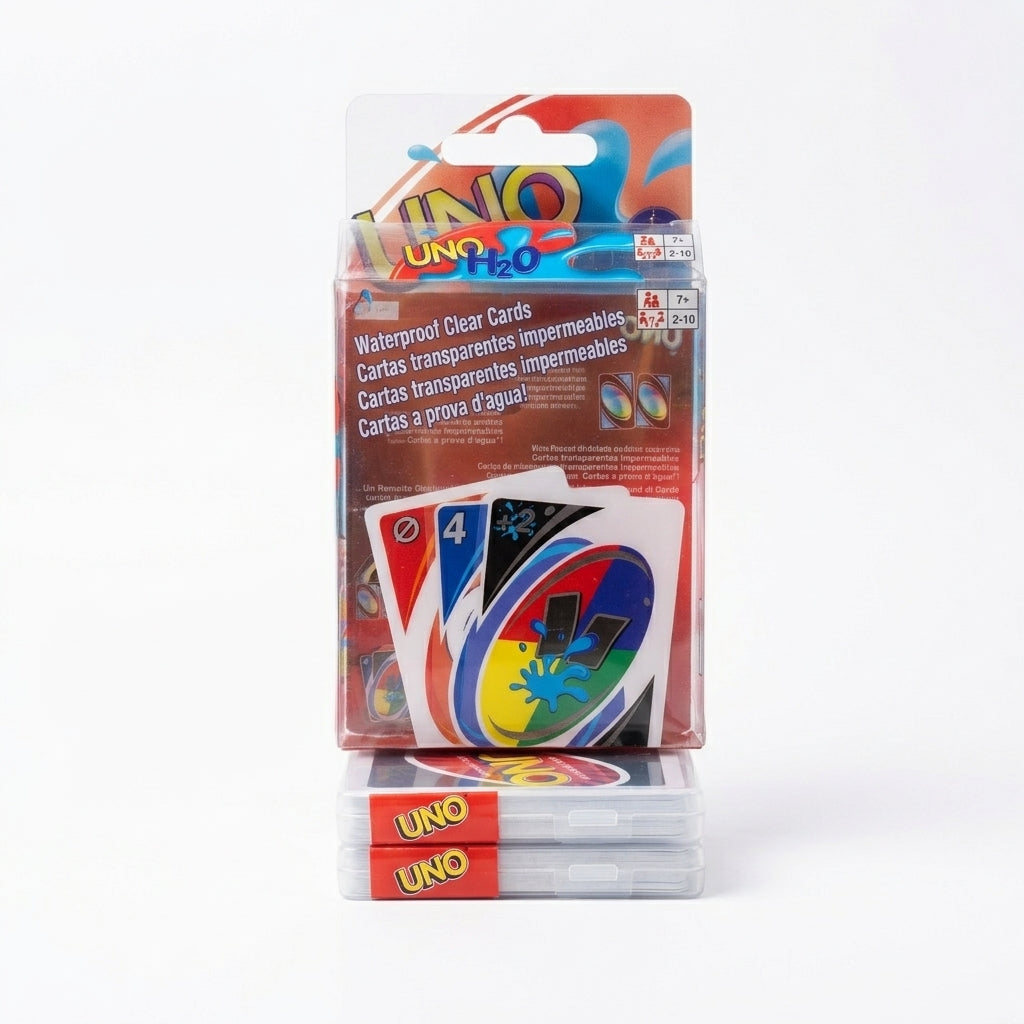 Juego de Cartas UNO H2O Impermeable con Naipes Transparentes y Estuche