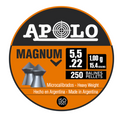 Diábolos Apolo Magnum calibre .22 – Lata de 250 unidades para alto impacto y rendimiento consistente en rifles de aire comprimido