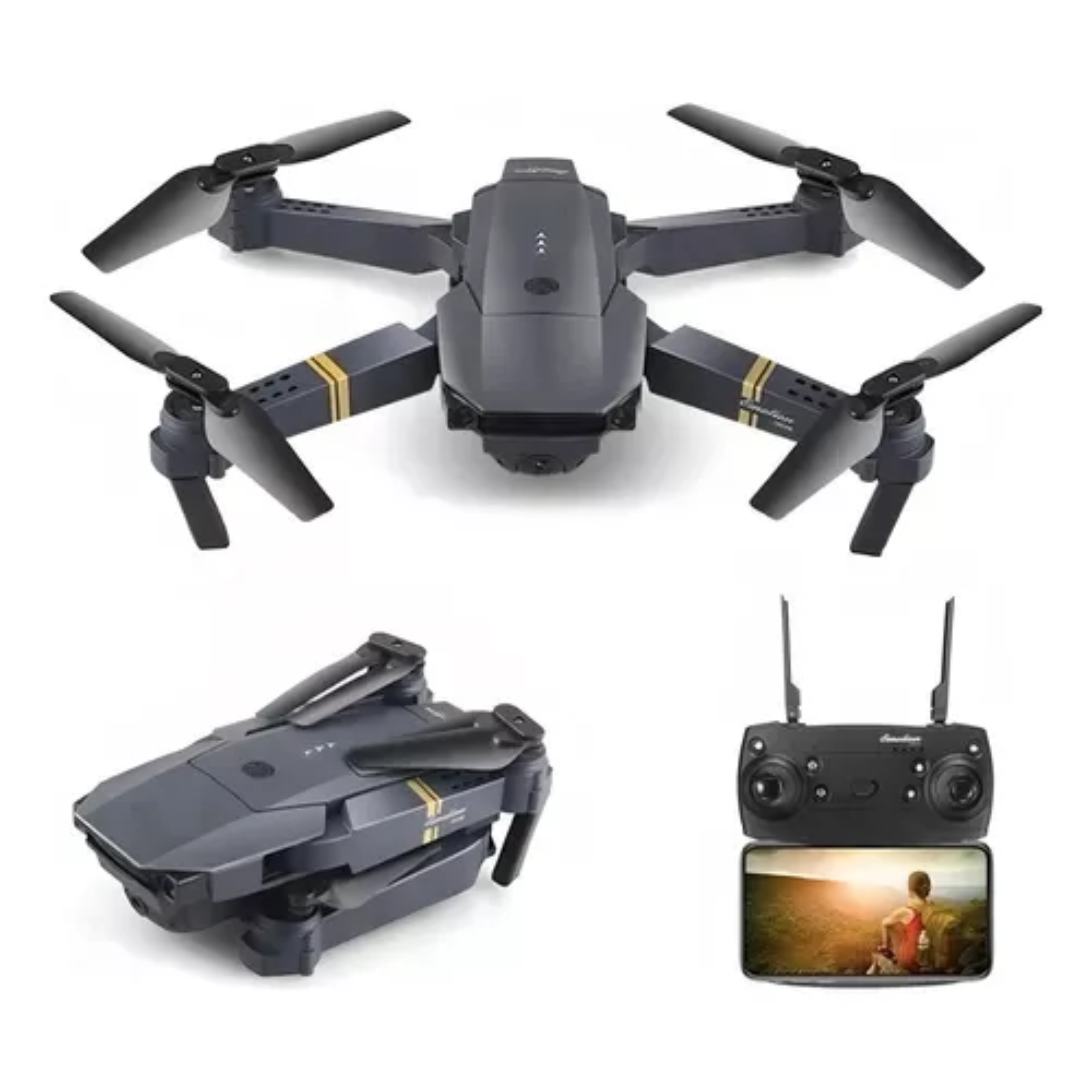Drone 998 plegable negro hd