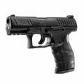Walther PPQ M2 T4E calibre .43 CO2 pistola semiautomática blowback negra con corredera metálica y riel Picatinny inferior, vista lateral completa