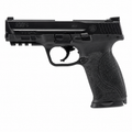 Umarex T4E Smith & Wesson M&P9 M2.0 calibre .43 CO2 pistola blowback negra con corredera móvil y cargador extraíble, vista lateral completa