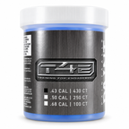 Envase T4E Training for Engagement rubberballs bolas de goma azul calibre .43 cal 430 unidades marca Umarex, vista frontal tapa blanca con etiqueta plateada