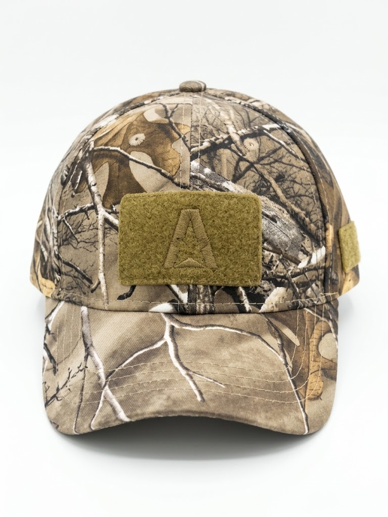 Gorra Táctica Camuflada RealTree con Velcro para Parches – Vista frontal