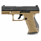 Walther PPQ M2 T4E .43 CO2 FDE vista lateral derecha mostrando frame FDE y corredera negra
