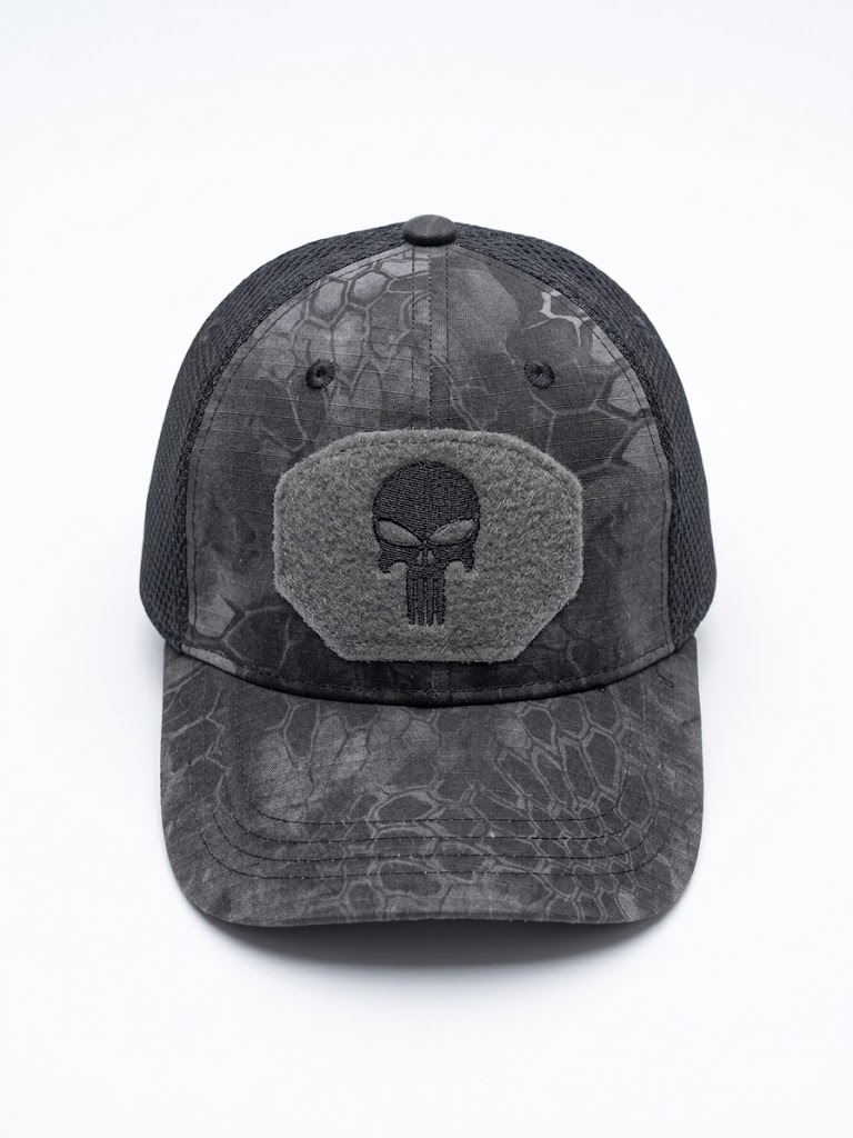 Gorra Táctica Kryptek Typhon con parche velcro Punisher bordado en panel frontal