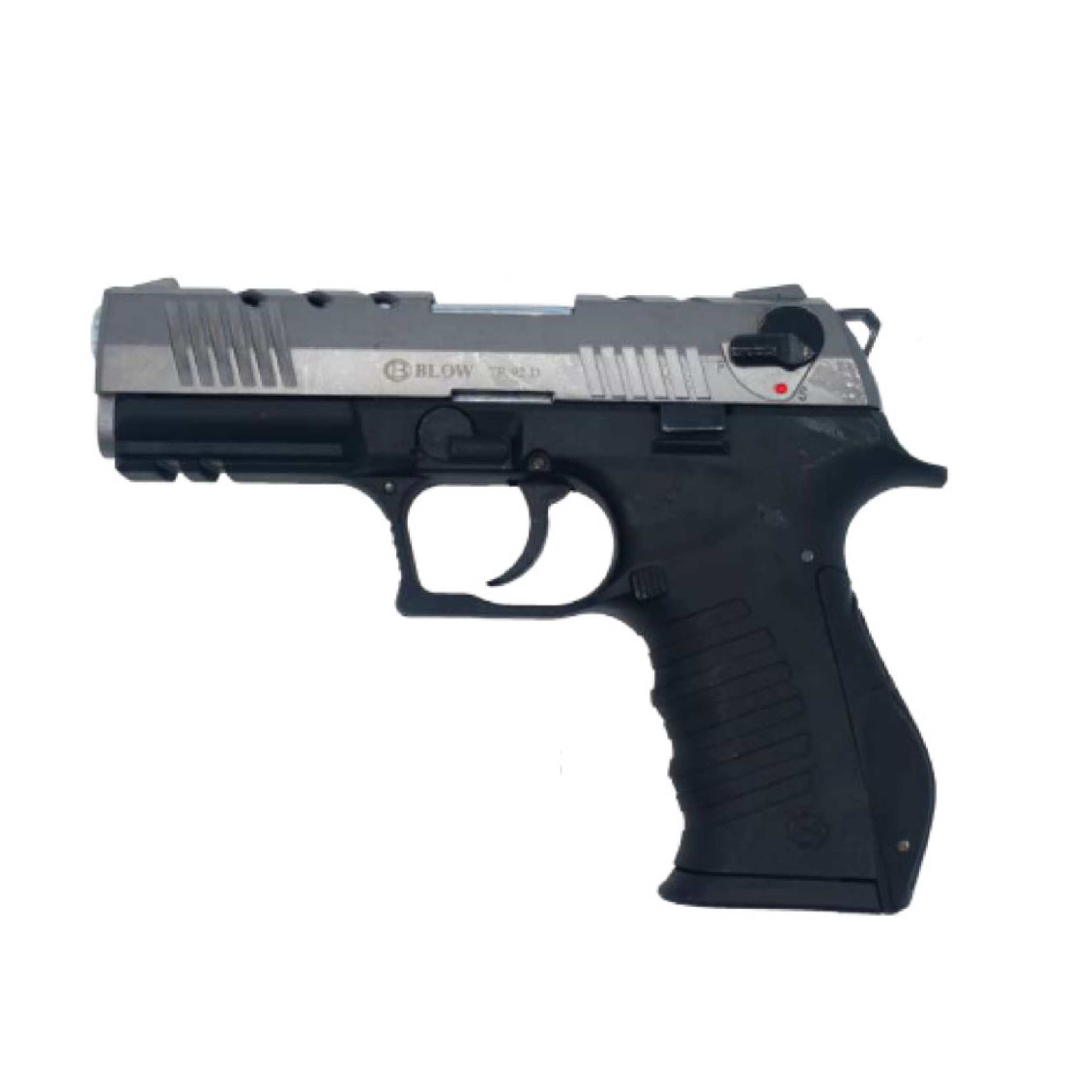Pistola de fogueo Blow TR92D color fumé – Estilo táctico con acabado oscuro y funcionalidad semiautomática para simulación realista y defensa no letal